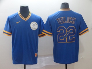 Milwaukee Brewers #22 Christian Yelich Nike Cooperstown Collection Legend V-Neck Jersey Blue