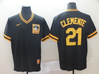 Pittsburgh Pirates #21 Roberto Clemente Nike Cooperstown Collection Legend V-Neck Jersey Black