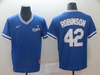 Los Angeles Dodgers #42 Jackie Robinson Nike Cooperstown Collection Legend V-Neck Jersey Blue
