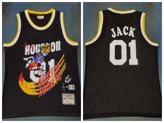 Travis Scott x Mitchell & Ness Bleacher Report Houston Rocket #01 Jack Basketball Jersey Black