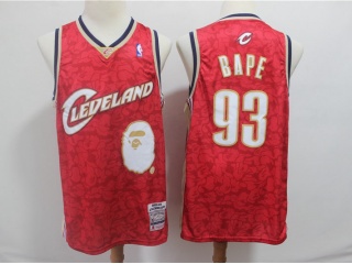 BAPE x Mitchell & Ness Cleveland Cavaliers 93 Basketball Jersey Red