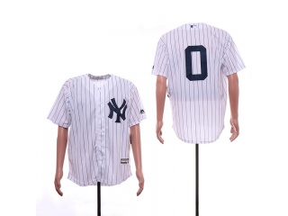 New York Yankees 0 Cool Base Jerseys White Pinstripes