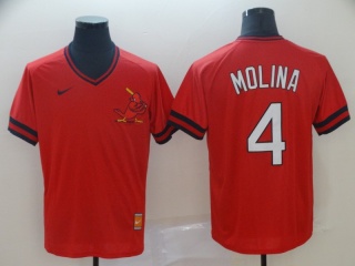 Nike St. Louis Cardinals 4 Yadier Molina Cooperstown Collection Legend V-Neck Jersey Red