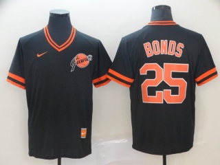 San Francisco Giants #25 Barry Bonds Nike Cooperstown Collection Legend V-Neck Jersey Black