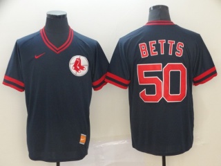 Boston Red Sox #50 Mookie Betts Nike Cooperstown Collection Legend V-Neck Jersey Blue