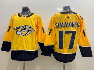 Adidas Nashville Predators #17 Wayne Simmonds Hockey Jersey Yellow