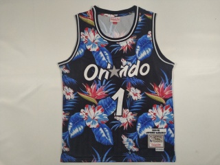 Orlando Magic 1 Penny Hardaway Ness Floral Fashion 1994-95 Hardwood Classic Jersey