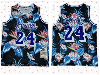 Los Angeles Lakers 24 Kobe Bryant Ness Floral Fashion 2007-08 Hardwood Classic Jersey