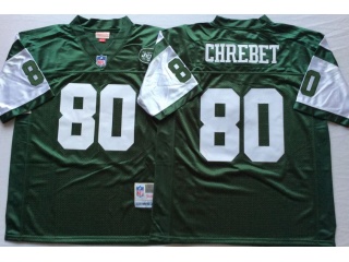 New York Jets #80 Wayne Chrebet Throwback Jersey Green