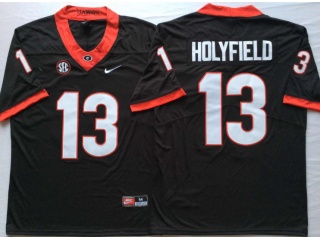 Georgia Bulldogs #13 Elijah Holyfield Jersey Black