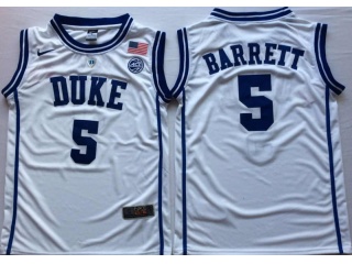 Duke Blue Devils #5 R.J. Barrett Jersey White
