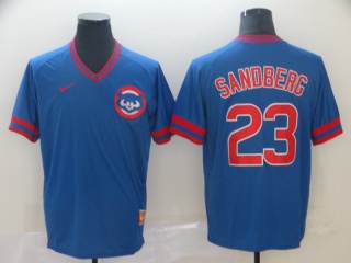 Chicago Cubs #23 Ryne Sandberg Nike Cooperstown Collection Legend V-Neck Jersey Blue