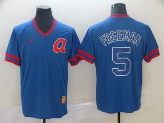 Atlanta Braves #5 Freddie Freeman Nike Cooperstown Collection Legend V-Neck Jersey Blue