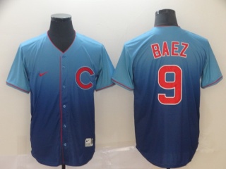Chicago Cubs #9 Javier Baez Nike Fade Jersey Blue