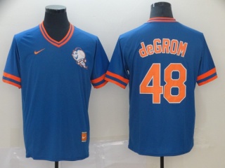 New York Mets #48 Jacob DeGrom Nike Cooperstown Collection Legend V-Neck Jersey Blue
