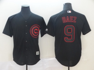 Chicago Cubs #9 Javier Baez Lights Out Cool Base Jersey Black