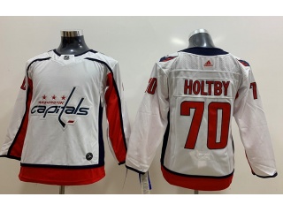 Youth Adidas Washington Capitals #70 Braden Holtby Hockey Jersey White