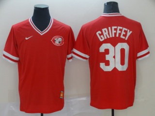 Cincinnati Reds #30 Ken Griffey Jr Nike Cooperstown Collection Legend V-Neck Jersey Red