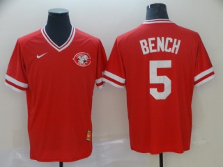 Cincinnati Reds #5 Johnny Bench Nike Cooperstown Collection Legend V-Neck Jersey Red