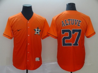 Houston Astros #27 Jose Altuve Nike Fade Jersey Orange
