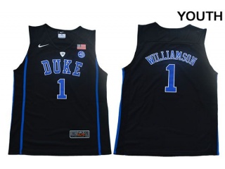 Youth Duke Blue Devils 1 Zion Williamson Jersey Black