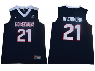 NCAA Gonzaga Bulldogs 21 Rui Hachimura Basketball Jersey Navy Blue