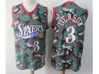 Philadelphia 76ers #3 Allen Iverson 1996-97 Hardwood Classic Jersey Camo