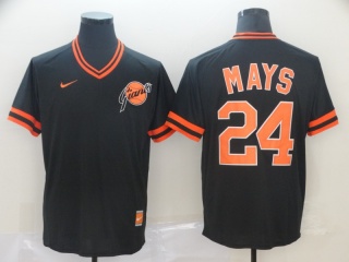 San Francisco Giants #24 Willie Mays Nike Cooperstown Collection Legend V-Neck Jersey Black