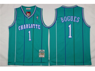 Charlotte Hornets 1 Muggsy Bogues Basketball Jersey Teal