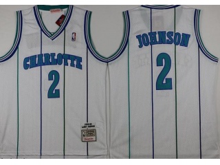 Charlotte Hornets 2 Larry Johnson Basketball Jersey White