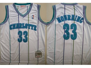 Charlotte Hornets 33 Alonzo Mourning Basketball Jersey White