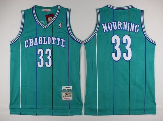 Charlotte Hornets 33 Alonzo Mourning Basketball Jersey Teal