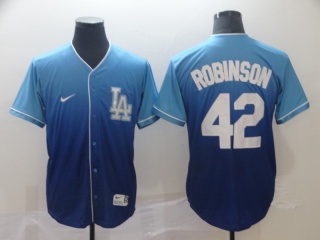 Los Angeles Dodgers 42 Jackie Robinson Nike Fade Jersey Blue