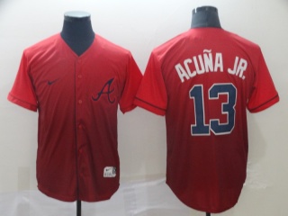 Atlanta Braves 13 Ronald Acuna Jr. Nike Fade Jersey Red