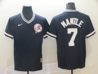 Nike New York Yankees 7 Mickey Mantle Cooperstown Collection Legend V-Neck Jersey Navy Blue