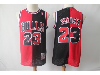 Chicago Bulls #23 Michael Jordan Splite Jersey Red And Black