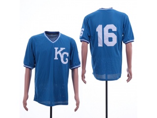 Kansas City Royals 16 Bo Jackson BP Mesh Throwback Jersey Blue