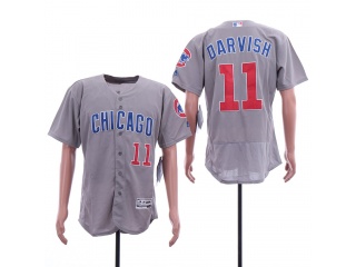 Chicago Cubs 11 Yu Darvish Gray Flex Base Baseball Jersey