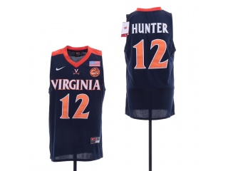 Nike Virginia Cavaliers 12 DeAndre Hunter Basketball Jersey Navy Blue