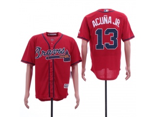 Atlanta Braves 13 Ronald Acuna Jr. Cool Base Jersey 2019 Red