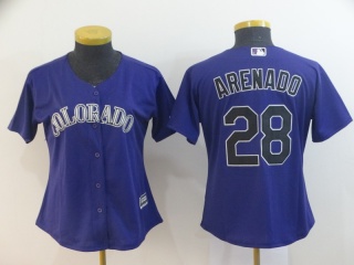 Colorado Rockies #28 Nolan Arenado Women Jerseys Purple