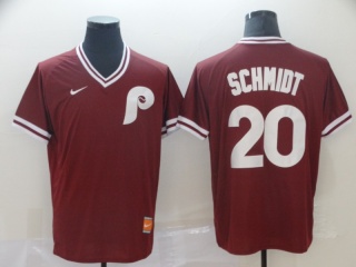 Philadelphia Phillies #20 Mike Schmidt Nike Cooperstown Collection Legend V-Neck Jersey Red