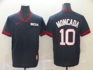 Chicago White Sox #10 Yoan Moncada Nike Cooperstown Collection Legend V-Neck Jersey Black