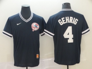 Nike New York Yankees 4 Lou Gehrig Cooperstown Collection Legend V-Neck Jersey Navy Blue