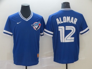 Nike Toronto Blue Jays 12 Roberto Alomar Cooperstown Collection Legend V-Neck Jersey