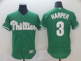 Philadelphia Phillies 3 Bryce Harper St. Patrick's Day Flexbase Jersey Green