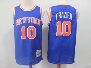 New York Knicks 10 Walt Frazier Throwback Basketball Jersey Blue