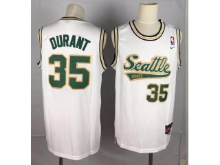 Nike Seattle Supersonics 35 Kevin Durant Basketball Jersey White