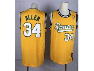 Nike Seattle Supersonics 34 Ray Allen Basketball Jersey Gold
