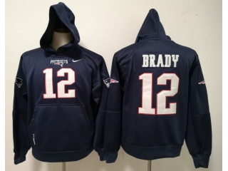 New England Patriots #12 Tom Brady Hoodie Blue